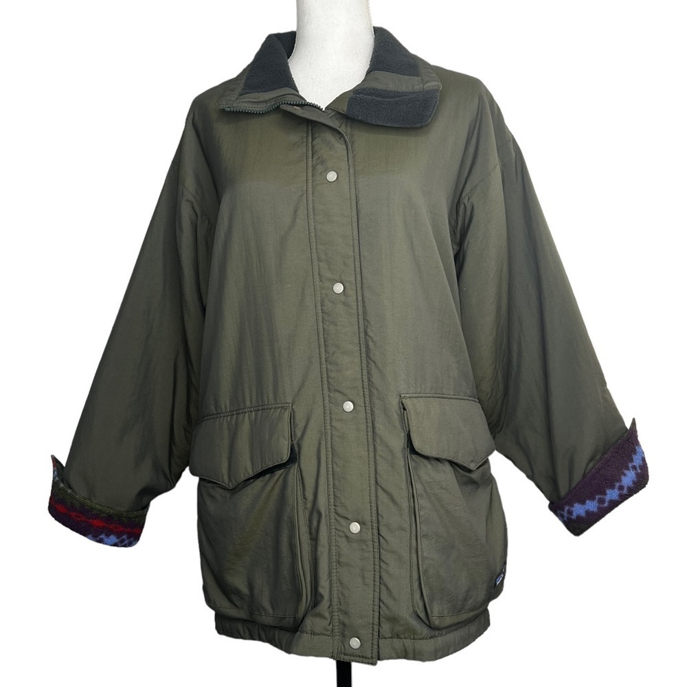 Patagonia Aztec southwest fleece lined jacket-  Olive/ army  Green